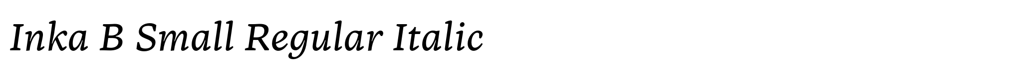 Inka B Small Regular Italic image